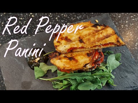 Panini with Roasted Red Pepper and Goat Cheese - Panini Sandwich Recipe
