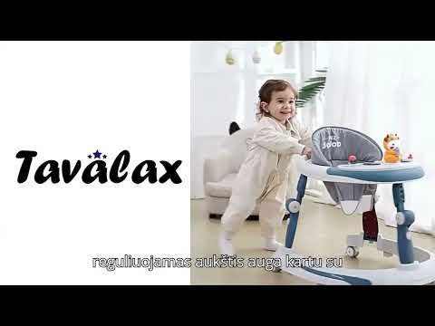 Tavalax 5 in 1 kūdikių vaikštynė – reguliuojama, sulankstoma, su supamos funkcija ir žaislais (6–18 mėn.) video
