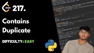 YouTube video 'Contains Duplicate | LeetCode 217 | Theory + Python code'