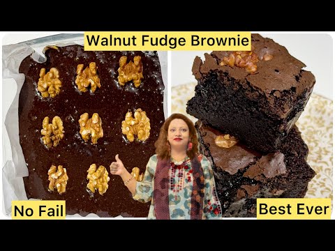 Walnut Fudge Brownie Recipe | Crackly Top | No Fail Chocolate Fix | Best Ever