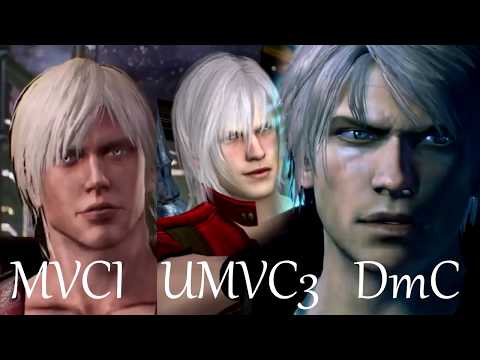 Dante's Face Side Comparison DMC3 DMC4 DmC UMVC3 & MVCInfinite
