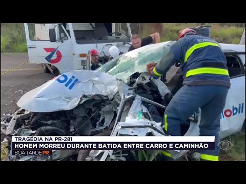 Motorista morre em batida frontal na PR-281 em Santa Izabel do Oeste