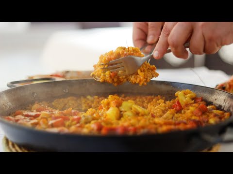 Cómo hacer PAELLA de pollo y verduras