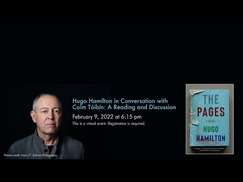 Hugo Hamilton in Conversation with Colm Tóibín—A Reading and Discussion