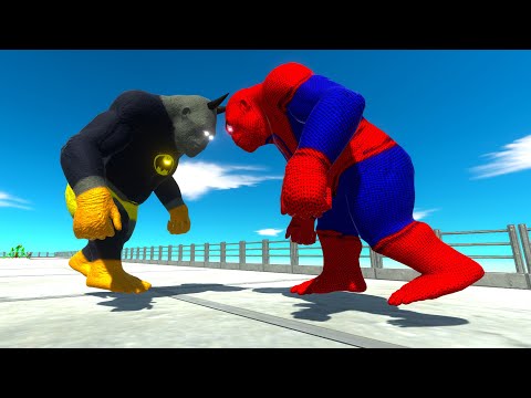 BATMAN GORO vs SPIDERMAN GORO DEATH RUN - Animal Revolt Battle Simulator