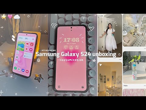 Samsung Galaxy S24 unboxing marble gray unboxing accessories + phone tour (ASMR) *aesthetic* 🩶