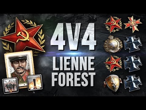 TANKS, BLOBS & ARTY SHOWDOWN [4v4] [SOV] [Lienne Forest] — Full Match of Company of Heroes 2