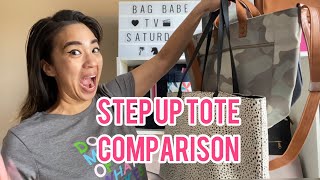 Thirty One Step Up Tote Comparison with Window Shopper, Cindy Tote, Modern Tote & MORE