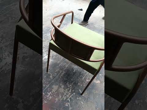 Latest beautiful copper  powder coated metal dining chair