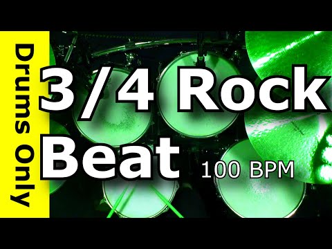 3/4 Drum Track - Rock 100 BPM