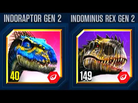 INDORAPTOR GEN 2 VS INDOMINUS REX GEN 2 BOSS VS BOSS | JURASSIC WORLD THE GAME