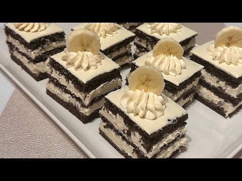 Banana cream cake and moist cocoa sheets🍰👌