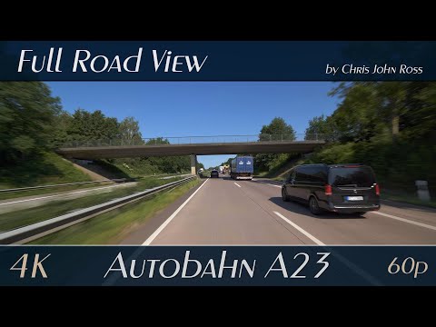Autobahn (A23), Germany: Elmshorn - Horst/Elmshorn - Rastplatz Steinburg - 4K (2160p/60p) Ultra HD