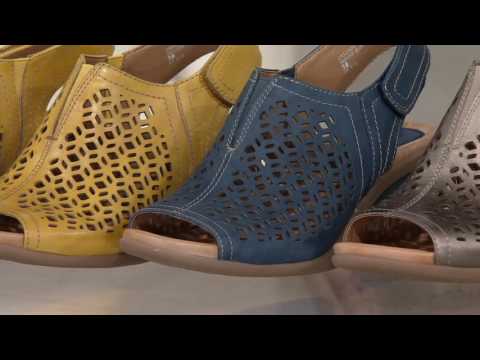 Earth Leather Wedge Sandals with Cut-Out Details - Cascade on QVC