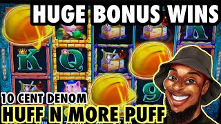 WOW! I JUST KEPT ON WINNING BIG AT THE BELLAGIO #CASINO! RETRIGGERS ON HUFF N MORE PUFF! #gambling