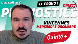 emission video des courses turf pmu du Mercredi 3 décembre 2025