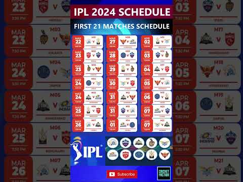 IPL 2024 Schedule: Indian Premier League 2024 Schedule, IPL Schedule #ipl #ipl2024schedule #ipl2024