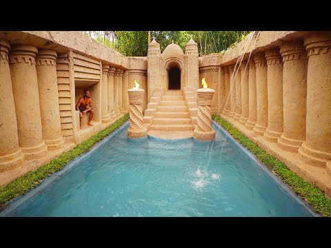 107 Days Build The Most Wonderful Underground Waterfall into Swimming Pool House