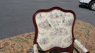Bergère Arm Chair with Toile Upholstery - Ethan Allen