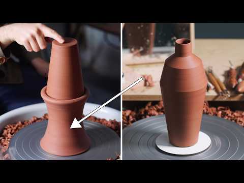 How I Trim Pottery with More Control (Turning a Bottle using a Chuck)