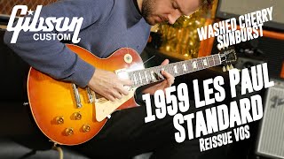 Video thumbnail for Gibson Custom 1959 Les Paul Standard Reissue VOS, Washed Cherry Sunburst! by GAK