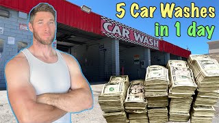What's it like to own 5 car washes? | Hitting all five in one day!