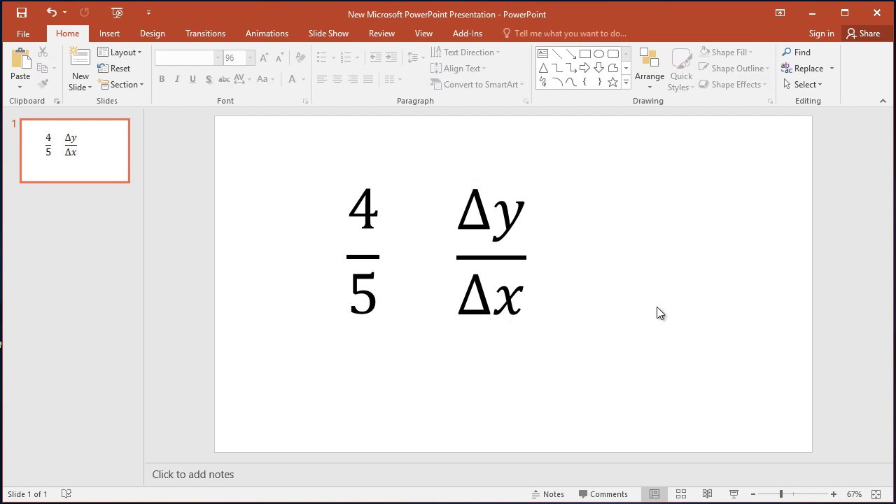 How to Write Fractions in PowerPoint