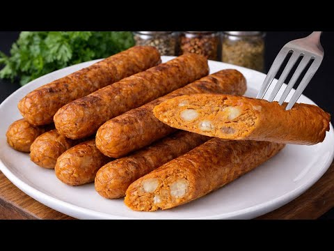 Just beans and spices! German sausages are a vegan option! I'm absolutely thrilled.