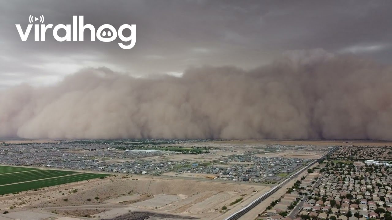Drone Shot of Dust Storm in San Tan Valley || ViralHog