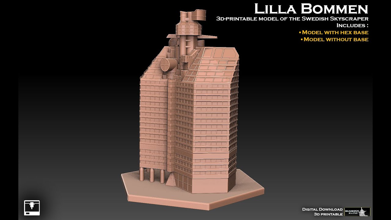 Lilla Bommen Swedish Skyscraper 3D Print Model