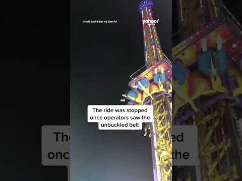 Girl, 9, realizes her safety buckle isn't latched on fair ride #shorts