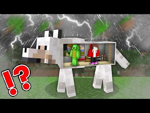 EPIC TORNADO vs. Mikey & JJ Doomsday Bunker in DOG - Minecraft Maizen