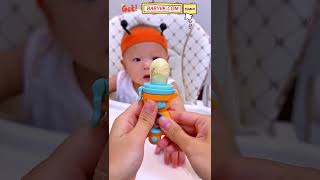 How can babies enjoy fruit safely at 5 months? Try this Baby Fruit Feeder Pacifier! #BabyCare