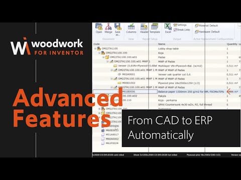 Woodwork for Inventor + ERP Monitor: Materials Integration