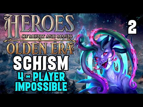 Huge Hero Fight! - Schism #2 - 4 Player FFA - Heroes of Might & Magic Olden Era