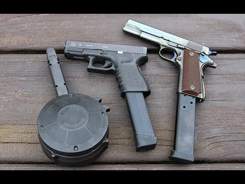 Testing new 1911 magazines for reliability.