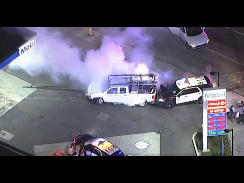POLICE CHASE LIVE: Suspect steals van, truck during dangerous pursuit in LA, Orange County
