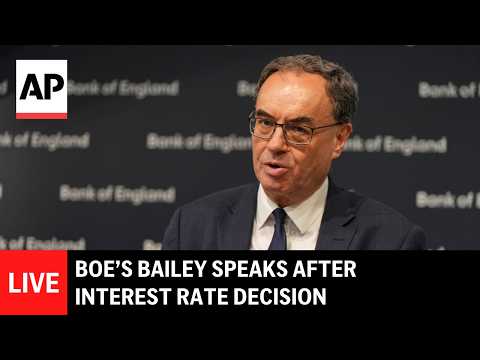 Video Thumbnail: LIVE: Bank of England's Bailey speaks after interest rate decision
