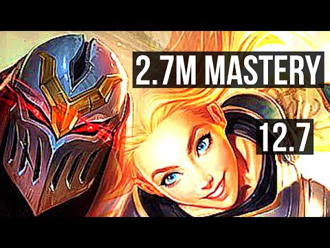 ZED vs LUX (MID) | 10 solo kills, 2.7M mastery, 1200+ games, 18/5/9 | BR Grandmaster | 12.7
