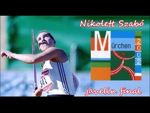 Nikolett Szabó (Hungary) javelin final women 2002 European Championships Munich.