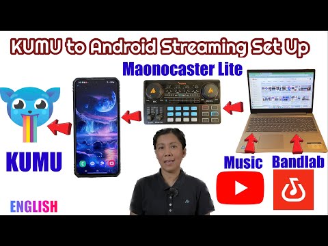 KUMU Live Stream Solo from ANDROID connected to Maonocaster Lite with Music & BANDLAB from Laptop