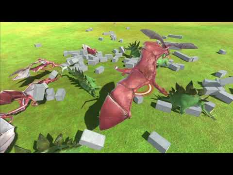 8 Stegosaurus in night vs all units - Animal Revolt Battle Simulator