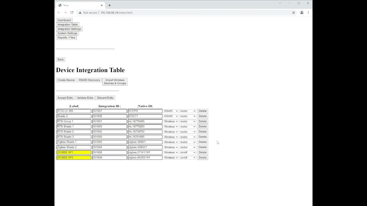 TaHoma / Link ProZ Integration