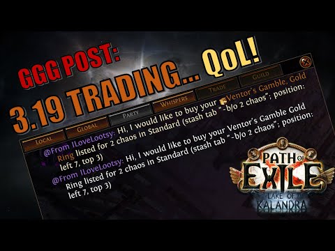 [PoE 3.19] Trade Site Improvements are coming in Lake of Kalandra!