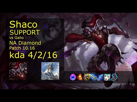 Shaco Support & Caitlyn vs Galio & Ezreal - NA Diamond 4/2/16 Patch 10.16 Gameplay