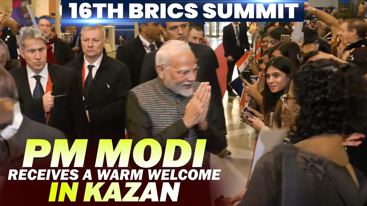 PM Modi Receives a warm welcome by Indian Community at Hotel in Kazan | BRICS Summit 2024