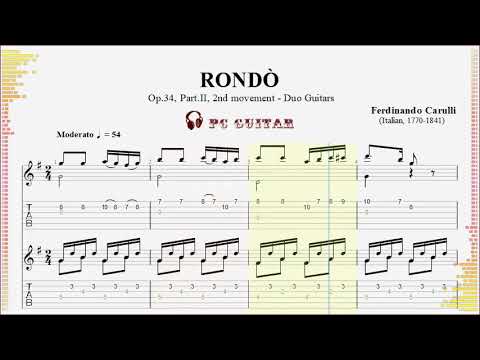 Carulli, Op.34 - Part II - 2 Rondo, guitar (duo)