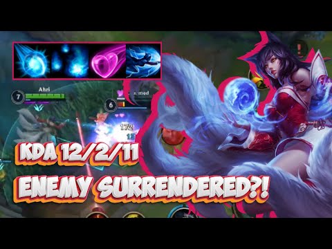 12 KILL 11 ASSIST !! SOLO RANKED AHRI FULL GAMEPLAY / WILD RIFT (BUILDS + RUNES)