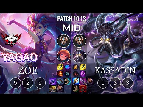 JDG Yagao Zoe vs Kassadin Mid - KR Patch 10.13