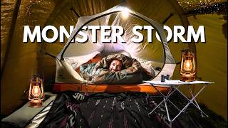 I’ll Never Forget this Bad Storm🌪️Solo Camping in Crazy Rainstorm - Heavy Rain Camping